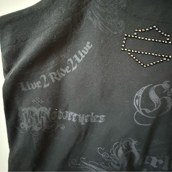 Harley Davidson Y2K Black Graphic Tank Top 2008 Las Vegas Nevada Size L - Picture 7 of 12